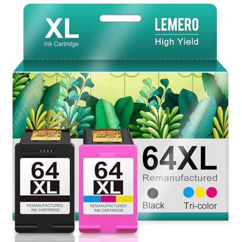 Cartouches 64XL LEMERO haute capacité pour des impressions photo nettes et durables sur HP Envy