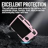 Etui na aparat Sony RX100 VII/VI, miękki silikonowy pokrowiec ochronny na aparat, lekka obudowa ze zdejmowaną osłoną obiektywu do aparatu cyfrowego Sony DSC-RX100 VI RX100 VII,Różowy