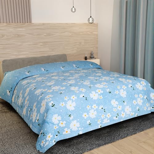 Image of Akshya Cotton Double Bed AC Comforter Reversible Lightweight Summer Blanket for King Size Double Bed 230x240 cm 200 TC Breathable Cotton Dohar