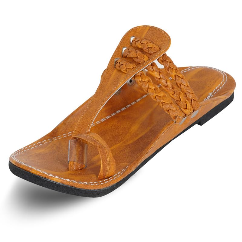 Image of DFR Ethnic Sandals For Boys Men, Comfortable Rajasthani Slippers