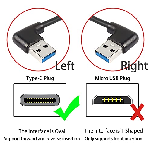 GELRHONR 25cm Right Angle USB C Cable - Type C to 3.0 Fast Charging with 18W, 5Gbps Data Transfer, 90 Degree - 0.25M - Image 3