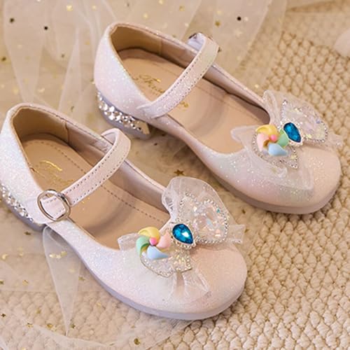 IWIHMIV Toddler Girl Princess Shoes Girls Dress Mary Jane Flower Girl Low Thick Heel School Wedding Party Shoes3