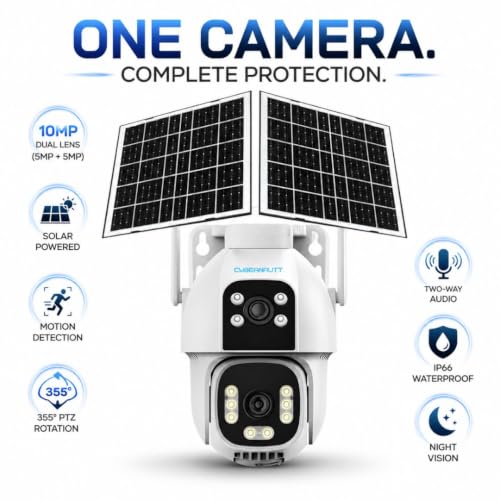 Image of XUGA-Cybernautt Premium Series X20A Dual Solar 4+4MP 4G SIM Based Wireless Outdoor CCTV Camera |Solar Powered | Color Night Vision | Motion Detection | Weatherproof | Supports 256GB SD