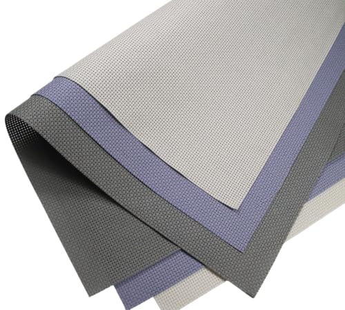 Image of KCS 3 pc of 15 inch x 18 inch(38cmx45cm) 11 Count Cross Stitch Cotton Aida Cloth Needlework Rolled Fabric Box,11CT,Pearl Grey+Light Steel Grey+Medium Grey