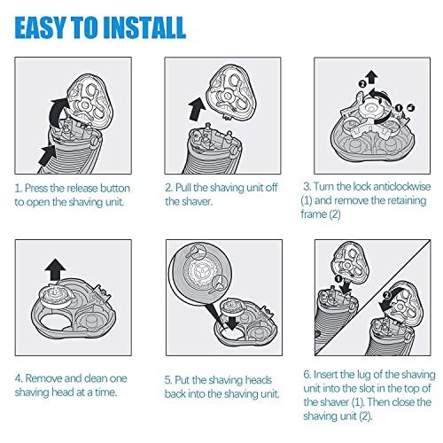 Image of HQ8 Replacement Heads for Philips Norelco Aquatec Shavers, HQ8865,HQ8875,HQ8885,HQ8893,PT710, OEM HQ8 Blades Upgraded, Philips Norelco Electric Shaver Replacement Hq8505 Blades 3Pack