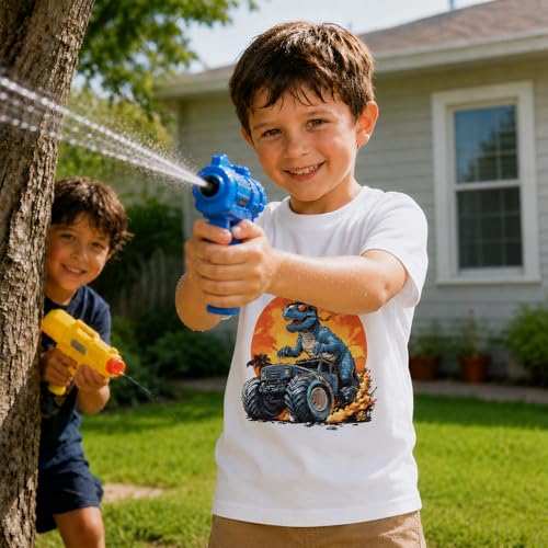 Image of Dinosaur Shirt for Kids Boys Girls Funny Toddler Dino Short Sleeve Graphic Cotton Tee Top 2-7T