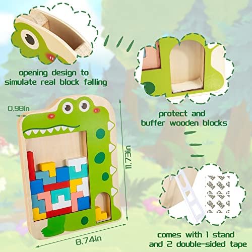 Wooden Blocks Puzzle Brain Teasers Toy Tangram Jigsaw for Kids 3D Russian Blocks Montessori STEM Educational Toy Pattern Blocks Gift for 3 4 5 6 7 Year Old Boys Girls 5 51FdsZL3nnL. AC
