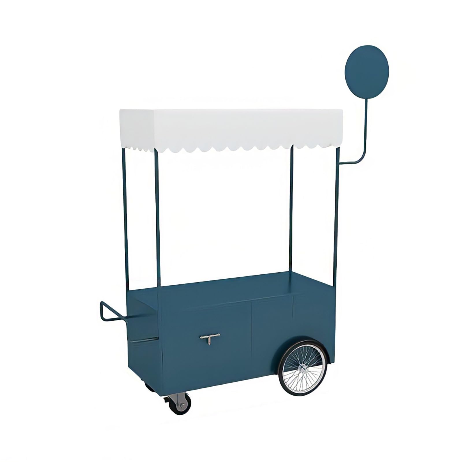 Móvil de Venta Ambulante de Comida Quiosco de Comida Concesionaria con Ruedas Freno para Eventos al Aire Libre Callejera y Ferias.(Blauw,160x60x200cm)