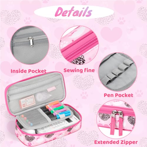Image of Choco Mocha Cat Pencil Case for Girls, Soft Pencil Case Kids Pencils Pouch for Kindergarten Girls, Pink