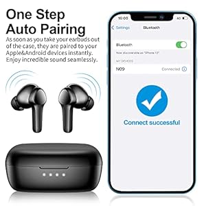 Bluetooth Wireless Earbuds,Immersive Sound Premium Deep Bass Hi-Fi Stereo Headset IPX8 Waterproof Bluetooth 5.3 Ear buds with 4 Mics Call Noise Cancelling Lightweight Earphones for iOS,Android,Workout - immagine 6