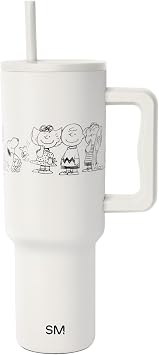 Simple Modern Peanuts 40 oz Tumbler with Handle and Straw Lid | Insulated Reusable Stainless Steel Water Bottle Travel Mug | Gifts for Women Men | Trek Collection | 40oz | Peanuts Gang
