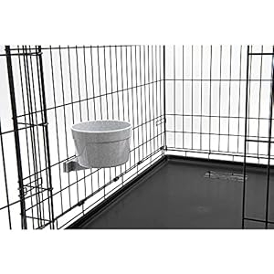 Lixit Quick Lock Removable Dog Kennel Bowls for Wire and Soft Sided Crates (40oz Wire Crate, Granite)