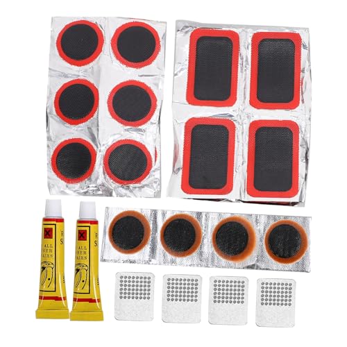 LIOOBO 1Set Bicycle Tire Repair Kit Self Adhesive Patch Set for All Bike Types Bicycle Tube Puncture Repair Tools with Files and Easy Application