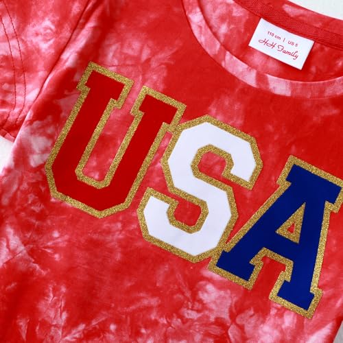 Image of 4th of July Shirts for Girls Patriotic American Flag Kids Clothing
