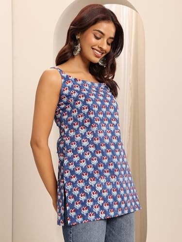 Image of Libas Printed Cotton Straight Kurti for Women Suit