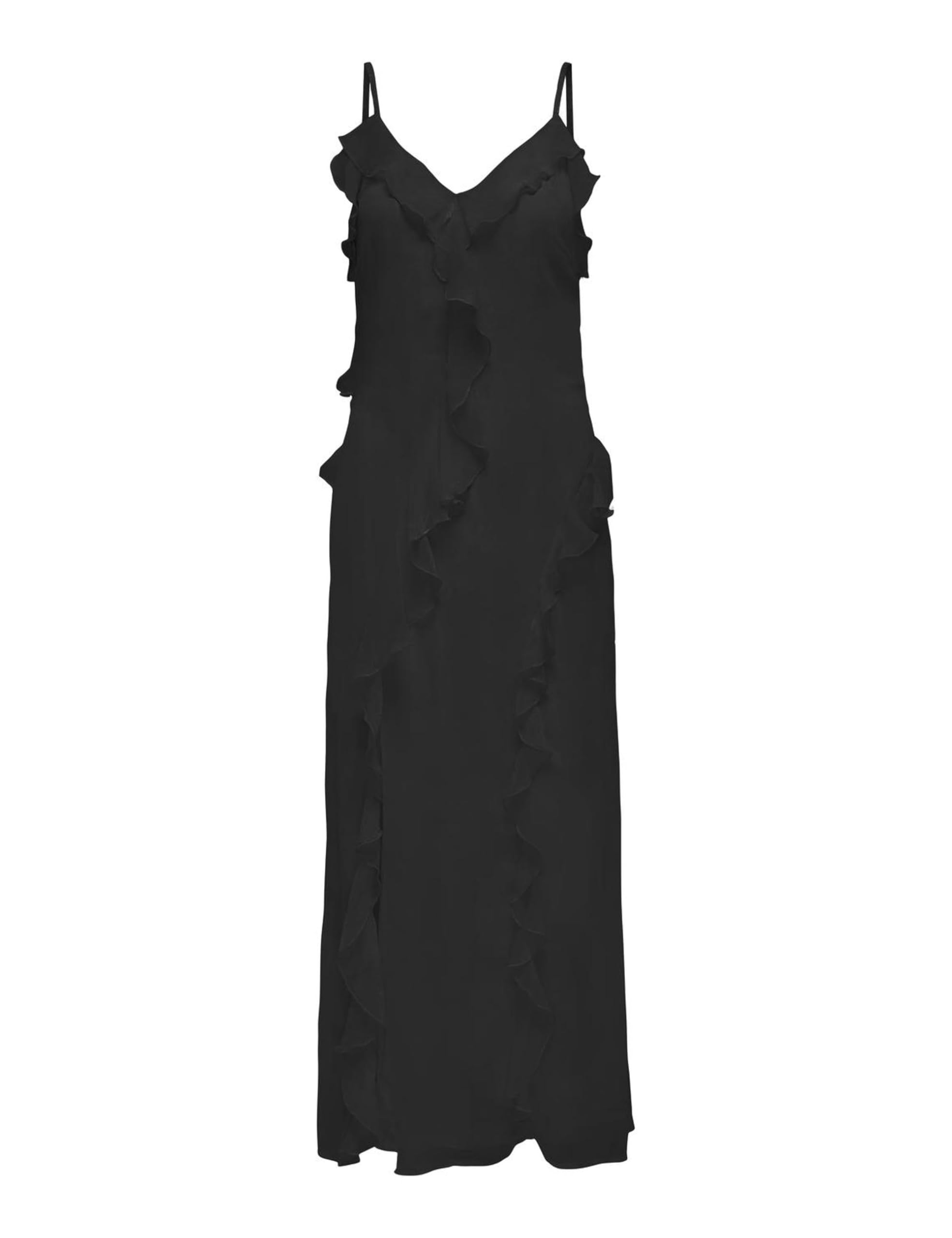 ONLY Damen Onlmiriam Life S/L Frill Long Dress Ptm