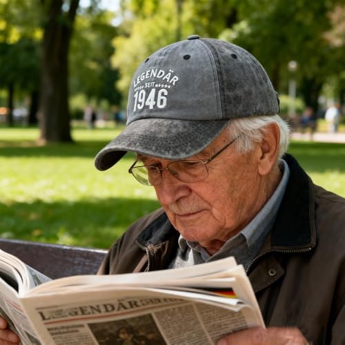 Sunlark Legendär Seit 1946 Basecap Herren, Geschenke zum 80 Geburtstag Männer Cap, Baumwolle Zweifarbig Baseballcap, Pensionierungsgeschenk für Papa & Opa