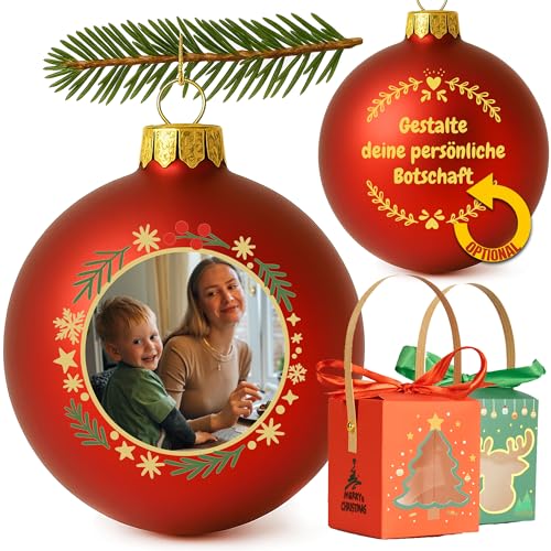 Personalisierte Weihnachtskugel mit Foto – bruchsichere...
