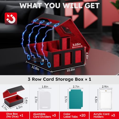 Image of Trading Card Storage Box, 2600+ MTG Deck Box with Magnetic Lid