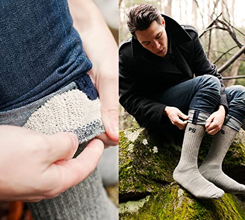 People Socks Thick 4Pairs Merino Wool Mens Socks Charcoalx 2Pairs, Navy X 1Pair, Brown X1Pair Large #TOP3