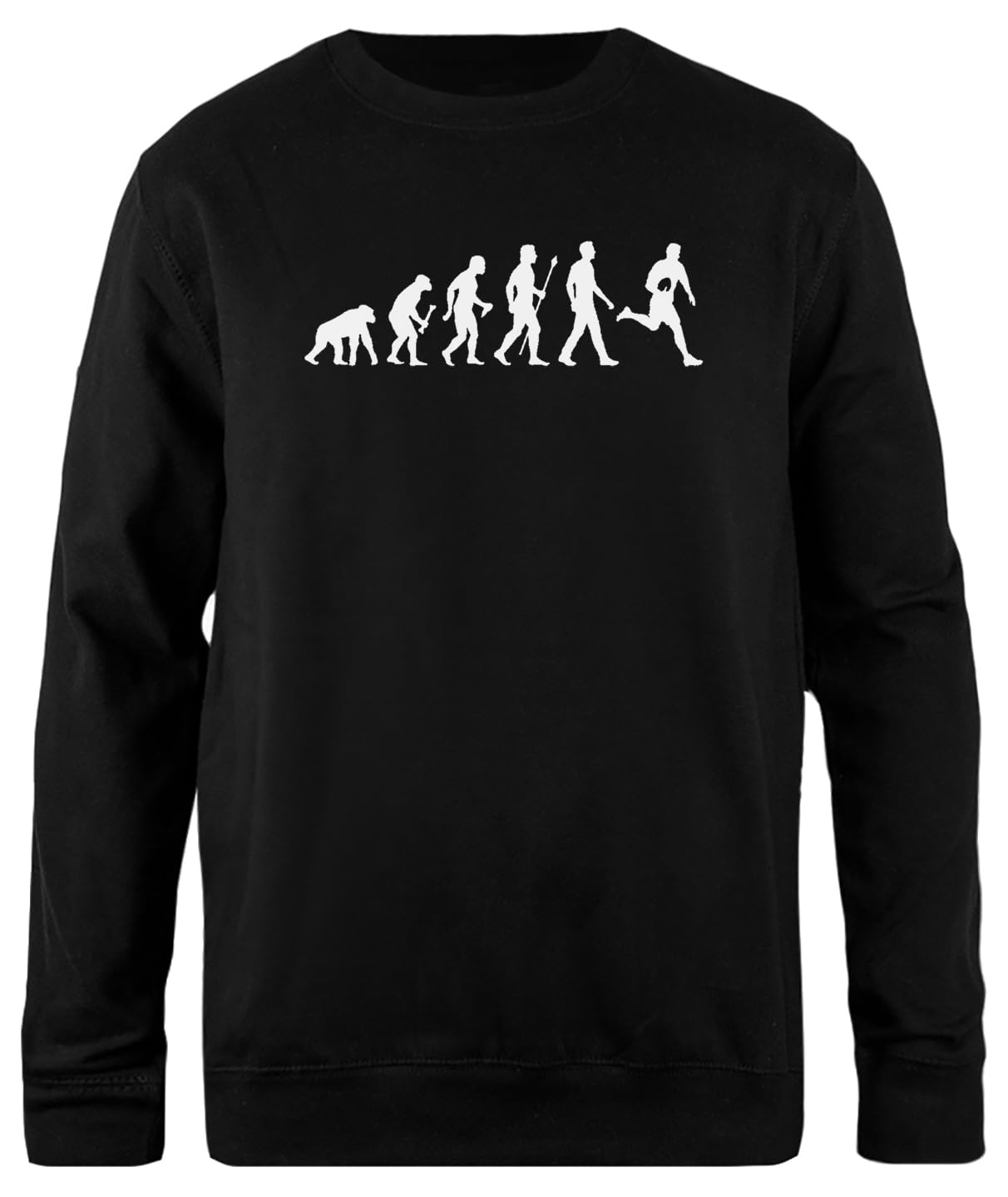 Evoluzione del Rugby Maglione Girocollo Unisex in Cotone Nero