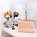 ANGIEHAIE Professional Portable Makeup Train Case, Artist Lockable Aluminum Cosmetic Organizer Storage Box with 15 Compartments 4 Trays, Rose Gold