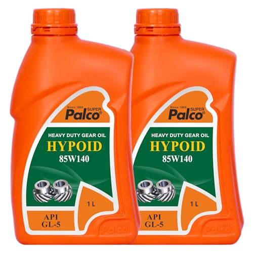 Image of PALCO Hypoid 85W140 Heavy Duty Gear Oil 1 Litre (Pack of 2), API GL-5 Gear Oil for Car and Commercial Vehicles, Manual Gearbox & Axles, High Load Protection & Smooth Shifting