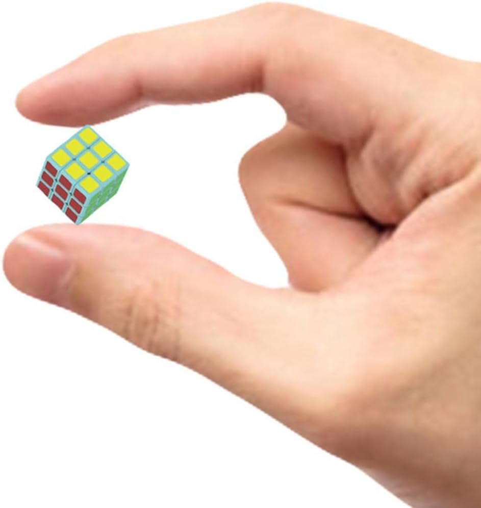 Mini Speed Cube - Smallest 3x3 Cube Pocket Size 1cm/0.4inches, Problem-Solving Brain Teaser, Color-Matching Puzzle, Fidget Toy & Sensory Puzzle, Easter Basket Stuffers, for Ages 6 & Up