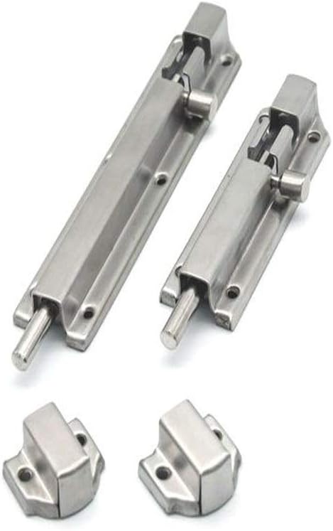 Slide Bolt Gate Latch, Stainless Steel Automatic Latch Spring Barrel Bolt Lock Sliding Door Window Fittings Latch Barrel Bolt Vintage Door Lock Bolt Latch(6 Inches)