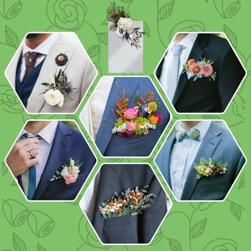 Heclia Boutonniere Holders, Men Suit Pocket Insert 20PCS Plastic Flower Protector Sleeves for Wedding Groom, Groomsmen, Prom, Homecoming, Pocket Square Inserts, Bouquet Preserver 4.92 × 3.26 Inch - Thumbnail 7