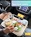 2-in-1 Drive-Thru Tray: Car Food Tray, Wood Car Trays for Eating in Parked Car, Car Desk for Laptop, Car Cup Holder Tray for Road Trip, Taxi, RVs, Truck Drivers