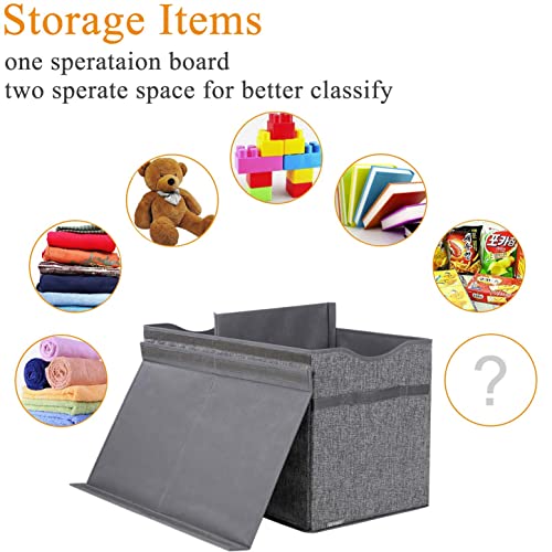 Victor's Kids Toy Box Chest - Extra Large Lightweight Collapsible Toy Storage Organizer Boxes Bins Baskets For Kids, Boys, Girls, Nursery Room, Playroom, Closet (Dark Grey) #TOP3