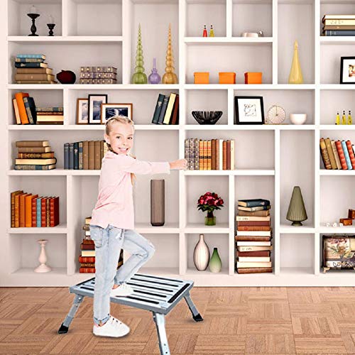 Flsepamb Rv Step, Aluminum Folding Platform Step,Rv Step Stool With Non-Slip Rubber Feet, Non-Slip Gripper Strips, Grip Handle, Rv T Level, More Stable Supports Up To 1000 Lbs #TOP7