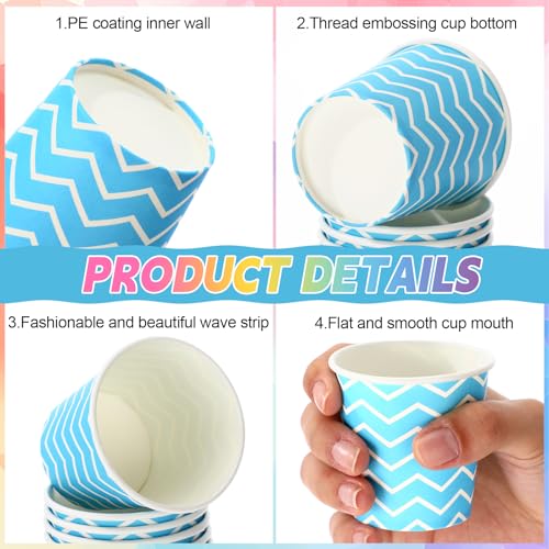 Image of Zeyune 500 Pack 5 oz Ice Cream Cups Disposable Bulk Ice Cream Sundae Bowls Paper Dessert Snack Frozen Yogurt Cups for Hot or Cold Food Wedding Baby Shower Birthday Bar Party Supplies, 10 Colors