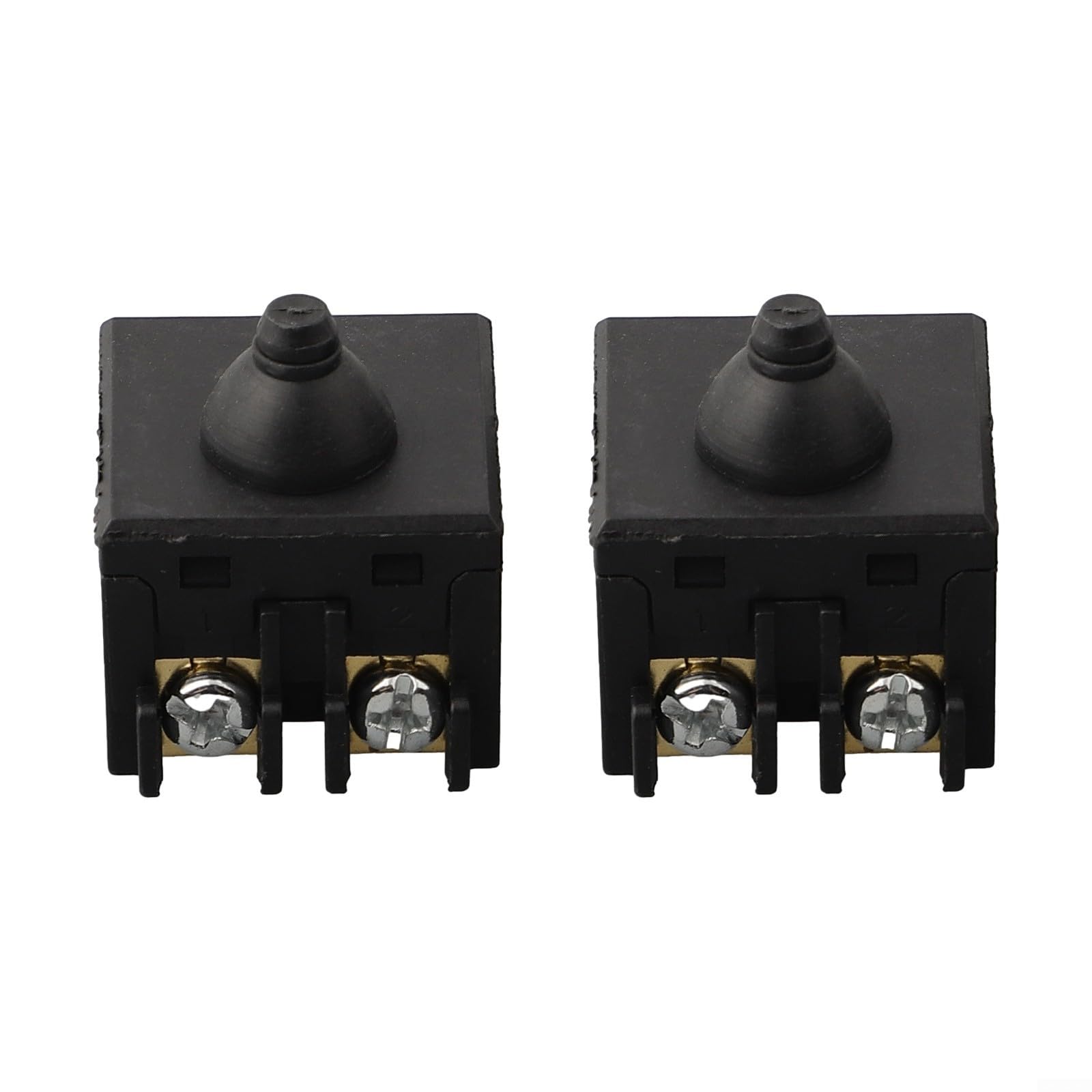 Sustitución de interruptor de botón pulsador para amoladora angular 100 pulidora, construcción de plástico y metal, tamaño de 2,5x2,5 cm, compatible con amoladora angular de 100 mm 4 pulgadas, juego