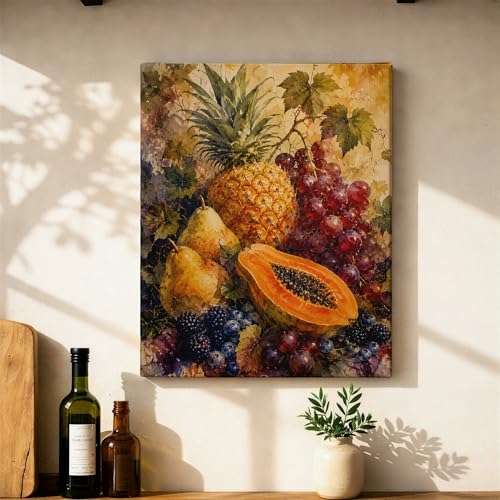Ananas toile murale suspendre pour illuminer une cuisine sombre, 40x50