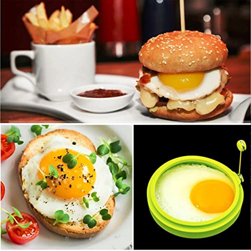 Silicone Egg Ring,Non Stick Egg Cooking Rings,Egg Mcmuffins Mold,Perfect Fried Egg Mold For Frying Eggs,Pancake And Omelet (Multishape-Orange) #TOP5