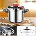 KILOGORGE Pressure Cooker 10 QT,Pressure Canner,304 Stainless Steel Pressure Cooker,One-Hand Locking,Compatibility Gas and Induction Cooktops, Pressure Canner for Canning