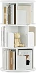 OTK Rotating Bookshelf, 360° Display Standing Book Shelf Organizer, 5 Tier Wooden Corner Bookshelves for Small Space, Small Bookcase Storage Rack for Kids' Room, StudyRoom, Bedroom, White