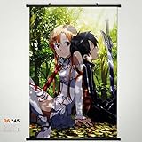 Home Decor Anime Sword Art Online Asuna Kirito Cosplay Scroll Poster 23.635.4 Inches b2 245