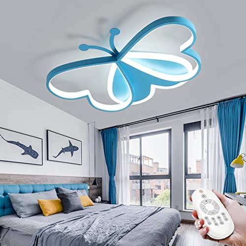 Lampe Pour Enfants Led Plafonnier Moderne éclairage De Plafond Dimmable Garçon Filles Chambre Lumières Décoratives Papillon Design Lampe Suspendue Acrylique Avec Télécommande Maternelle Cover