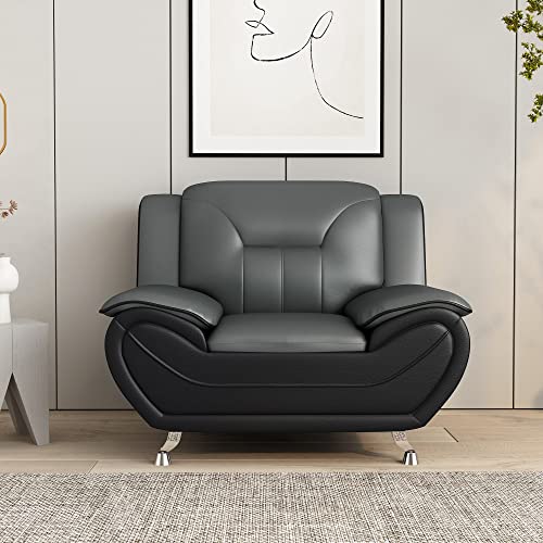 Sillón con tapizado acrílico gris y negro durable miniatura 7