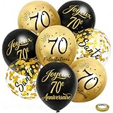 【Décorations de Fête 70e Anniversaire】l'ensemble de ballons de décorations du 70e anniversaire est noir et doré. Cela rendra l’atmosphère de votre anniversaire plus chaleureuse et plus gracieuse. Ils constituent un choix idéal pour décorer une fête de 70 ans. L'ensemble d'anniversaire en or noir contient 24 ballons d'anniversaire pour rendre votre fête d'anniversaire riche et colorée
