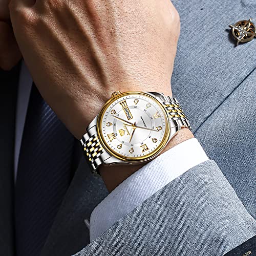 Image of OLEVS Automatic Mens Watches Self Winding Mechanical Business Luxury Dress Wrist Watch Stainless Steel Waterproof Luminous Day Date