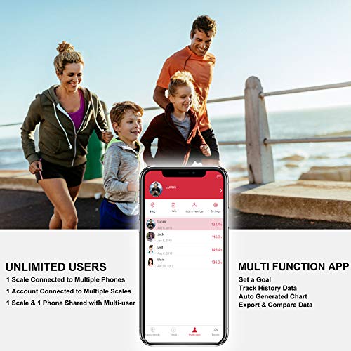FITINDEX Smart Body Fat Scale with Upgraded App, High Precision Bathroom Scales Digital Weight and Body Fat Body Composition Monitor, 396lb/180kg, White - Thumbnail 6