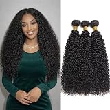 Tissage Naturel Cheveux Humain Bouclé Kinky Curly Human Hair Bundles 18 20 22 Pouces Meches Tissage Bresilien Hair Extensions Naturelle Couleur 210g