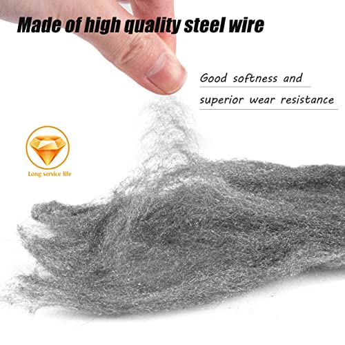 4 Rollen Stahlwolle Professionell Gegen Mäuse & Polieren | Edelstahl Güteklasse 0000 Fein, Wiederverwendbar | Für Löcher, Wand Risse in Haus, Garten, Reinigen und Polieren