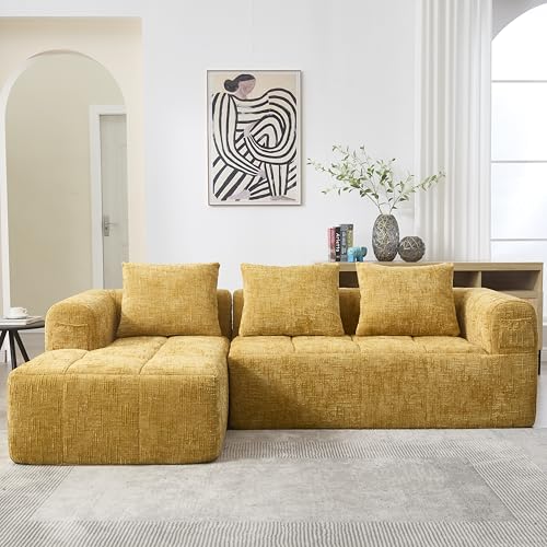 Vidacharmy Sofá cama de 3 plazas, cómodo sofá chaise longue, sofá cama, sofá cama con 3 cojines, ángulos ajustables, ideal para salón, no requiere montaje, 250 x 60 x 158 cm (ancho x alto x