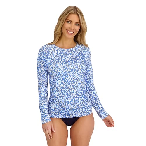 Image of Nautica Women's Long Sleeve Rashguard - Quick-Dry, UPF Protection, Swim Shirt, Pool, Beach, Hiking, Yoga, Volleyball