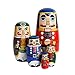 Produktbild Oostifun Gobus hölzerne Matryoshka Walnuss Soldat Nesting Dolls Russische Verschachtelung Puppen Setzt Holz Stapeln Puppen für Zuhause Büro Dekoration Kinder Geschenk (Nussknacker Soldat)